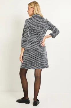 Wallis Robe Droite Zippée En Ponte Jacquard Géométrique Petite Taille<Femme Toutes Les Robes|Robes D’Automne