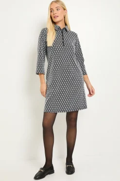 Wallis Robe Droite Zippée En Ponte Jacquard Géométrique Petite Taille<Femme Toutes Les Robes|Robes D’Automne
