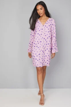 Robe Droite Zippée à Pois