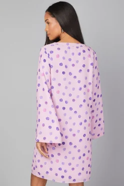 Robe Droite Zippée à Pois