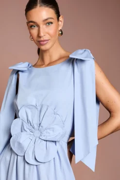 Robe À Détail Corsage Floral Et Nœud À L'épaule