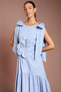 Robe À Détail Corsage Floral Et Nœud À L'épaule