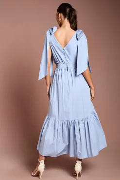Robe À Détail Corsage Floral Et Nœud À L'épaule