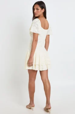 Robe À Détails Volantés Style Laitière Avec Motif Floral Dévoré
