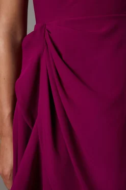 Robe en Crêpe à Volants avec Dos Échancré