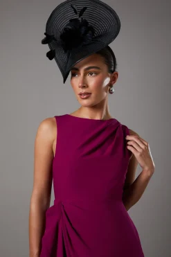 Robe en Crêpe à Volants avec Dos Échancré