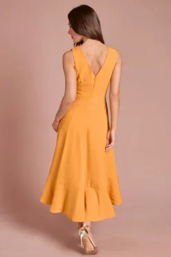 Coast Robe en Crêpe à Volants avec Dos Échancré<Femme Toutes Les Robes|Robes Mi-Longues