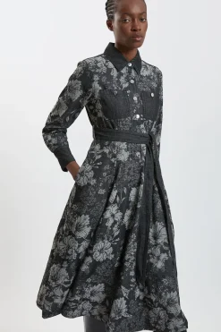 Robe En Denim Jacquard