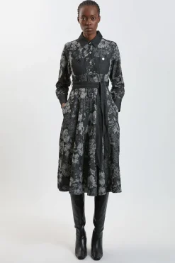 Robe En Denim Jacquard