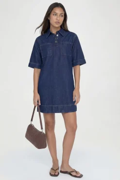boohoo Robe En Denim À Manches Courtes Tall<Femme Denim|Denim