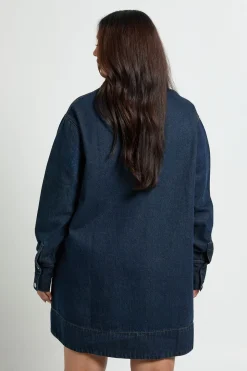 Robe en denim à manches longues