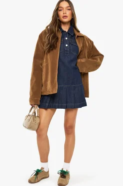 boohoo Robe en denim plissée<Femme Denim|Denim