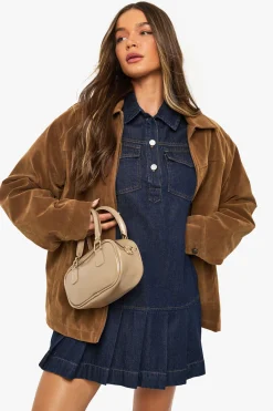 boohoo Robe en denim plissée<Femme Denim|Denim