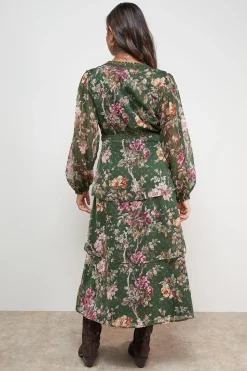 Oasis Robe en Dentelle Imprimée à Triple Volants<Femme Robes Mi-Longues|Satin Et Dentelle