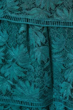 Robe en Dentelle à Volants Petite avec Manches Papillon et Finitions