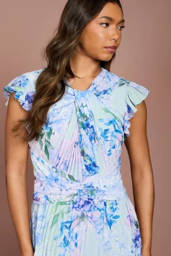 Coast Robe en Georgette à Imprimé Floral avec Finitions en Dentelle<Femme Robes Mi-Longues|Satin Et Dentelle