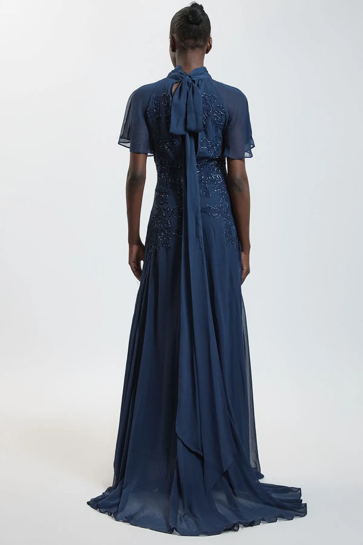 KarenMillen Robe En Georgette Ornée À La Main<Femme Robes|Robes Longues