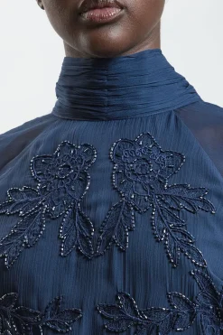 KarenMillen Robe En Georgette Ornée À La Main<Femme Robes|Robes Longues