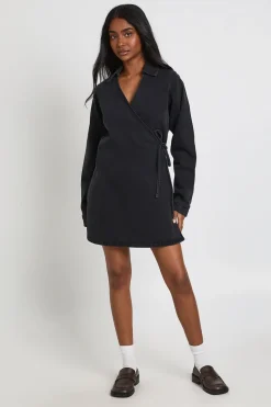 Robe En Jean À Devant Cache-cœur