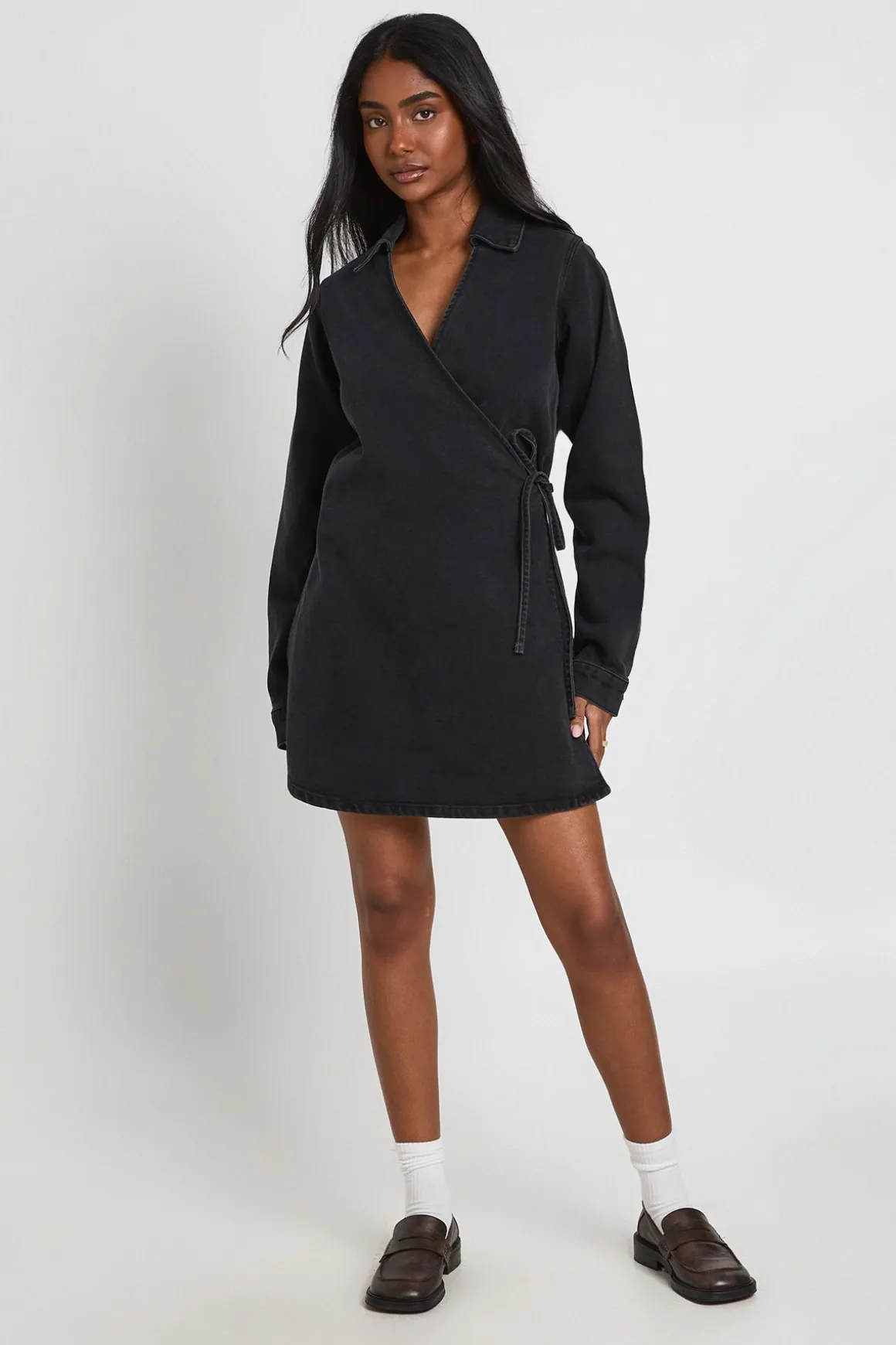Robe En Jean À Devant Cache-cœur