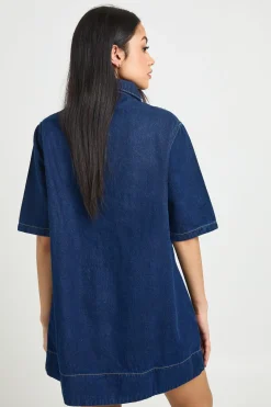Robe En Jean À Manches Courtes