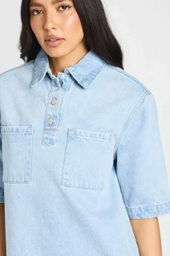 Robe En Jean À Manches Courtes Tall