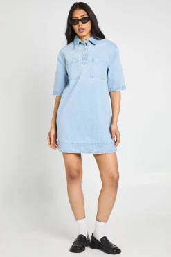 Robe En Jean À Manches Courtes Tall