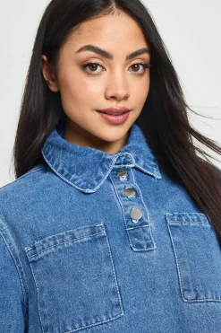 Robe En Jean À Manches Longues
