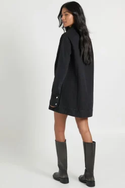 Robe en jean à manches longues pour grandes tailles