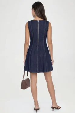 Robe En Jean Sans Manches À Ourlet Évasé Pour Grande Taille