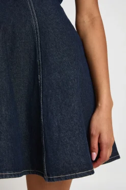Robe En Jean Sans Manches À Ourlet Évasé