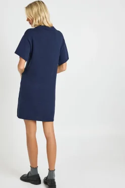 boohoo Robe en maille oversize à col boutonné<Femme Robes À Manches Longues|Robes