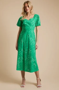 Dorothy Perkins Robe En Popeline Imprimée À Col Cœur Motif Animal<Femme Robes|Robes Mi-Longues