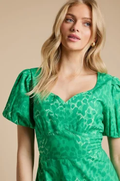 Dorothy Perkins Robe En Popeline Imprimée À Col Cœur Motif Animal<Femme Robes|Robes Mi-Longues