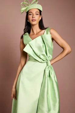 Robe En Sergé Lisa Tan Avec Nœud Géant