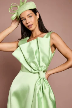 Robe En Sergé Lisa Tan Avec Nœud Géant