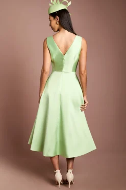 Robe En Sergé Lisa Tan Avec Nœud Géant