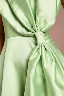Robe En Sergé Lisa Tan Avec Nœud Géant