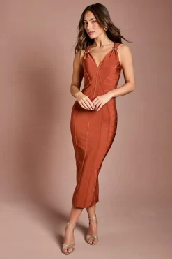 Coast Robe Fourreau Ajustée Sans Manches À Effet Bandage<Femme Robes|Robes Mi-Longues