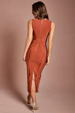 Coast Robe Fourreau Ajustée Sans Manches À Effet Bandage<Femme Robes|Robes Mi-Longues