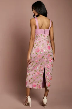 Robe Fourreau Florale À Sequins Petite