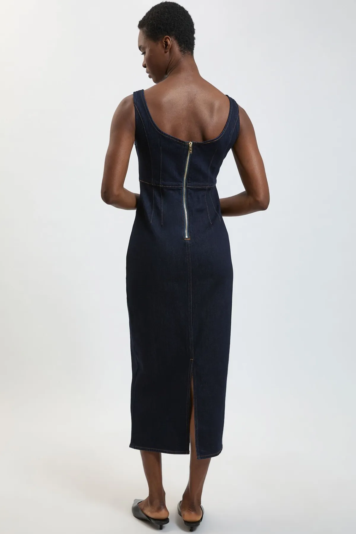 KarenMillen Robe Fourreau Midi En Denim<Femme Denim|Robes Mi-Longues