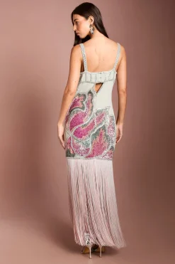 Robe À Franges Extensible Ornée De Motifs Floraux Muse