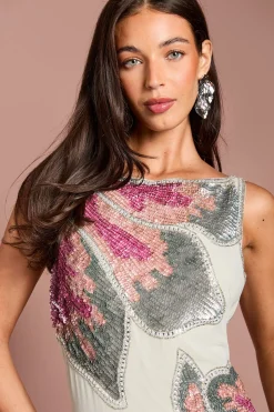 Robe À Franges Extensible Ornée De Motifs Floraux Muse