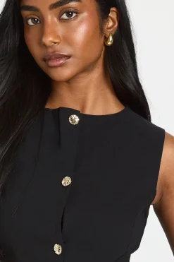 Robe Gilet 2 En 1 En Bengaline Avec Boutons Dorés