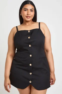 Robe Gilet Grande Taille À Boutons Dorés
