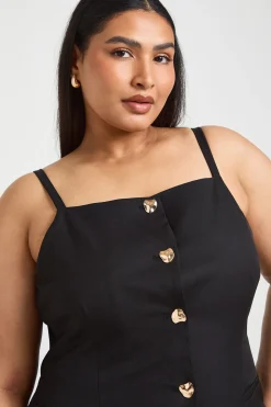 Robe Gilet Grande Taille À Boutons Dorés