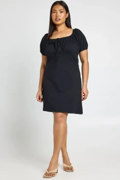 boohoo Robe Grande Taille À Manches Courtes Et Encolure Laitière En Coton<Femme Robes Moulantes|Robes