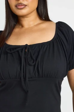 boohoo Robe Grande Taille À Manches Courtes Et Encolure Laitière En Coton<Femme Robes Moulantes|Robes