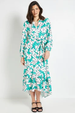 Robe À Imprimé Floral À Pois